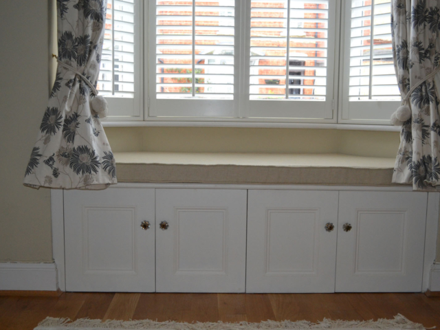 Made to measure window seat with storage