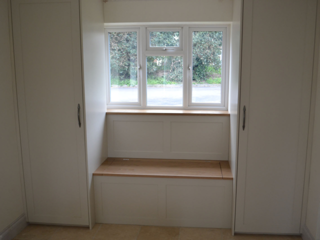 Made to measure window seat with storage